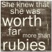 She Knew. . . Rubies in Black or Brown - 12x12 CAFE MOUNT