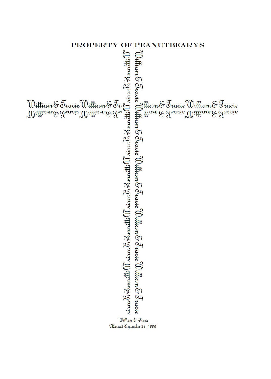 Personalized wedding print, couples names, cross, anniversary
