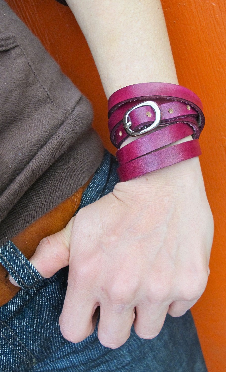 Rhubarb Skinny belt cuff