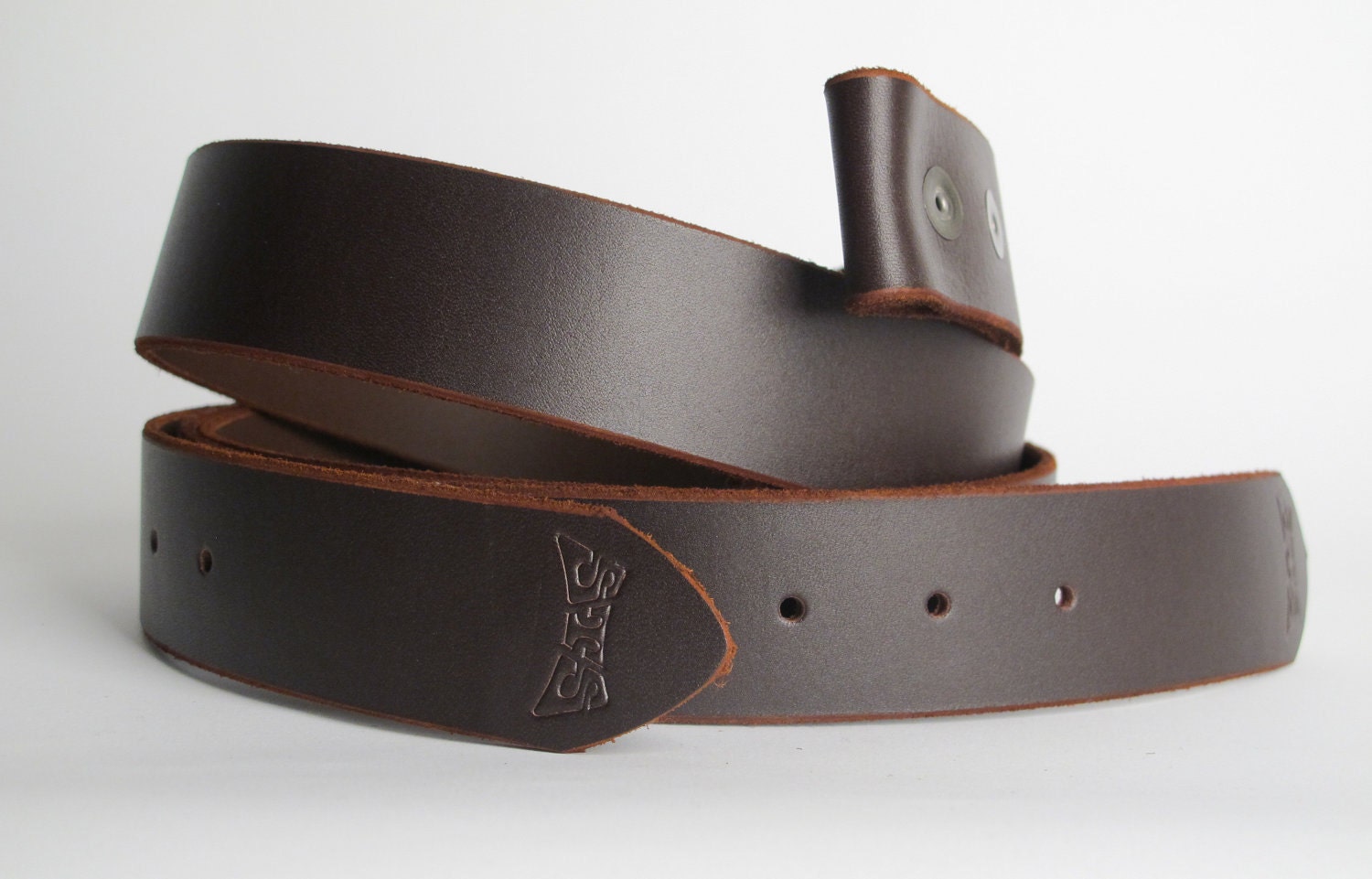 Dark Brown Leather Snap Belt Strap Only