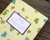 Blank Handmade Journal Yellow Butterflies Coptic Stitch Notebook Sketchbook