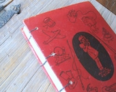 Repurposed Blank Handmade Journal Coptic Stitch Honey Bunch Red Vintage Book Sketchbook