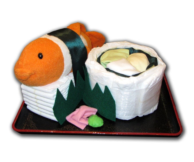 Diaper Sushi for Baby (C) - Etsy Collaboration with LuLusWoobies