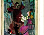 vintage postcard Russian fairy tale, Brothers Grimm ''Tsarevna Shipovnik'',illustrated by G.Dmitriyeva,