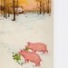 Vintage Pigs Postcard - New Year