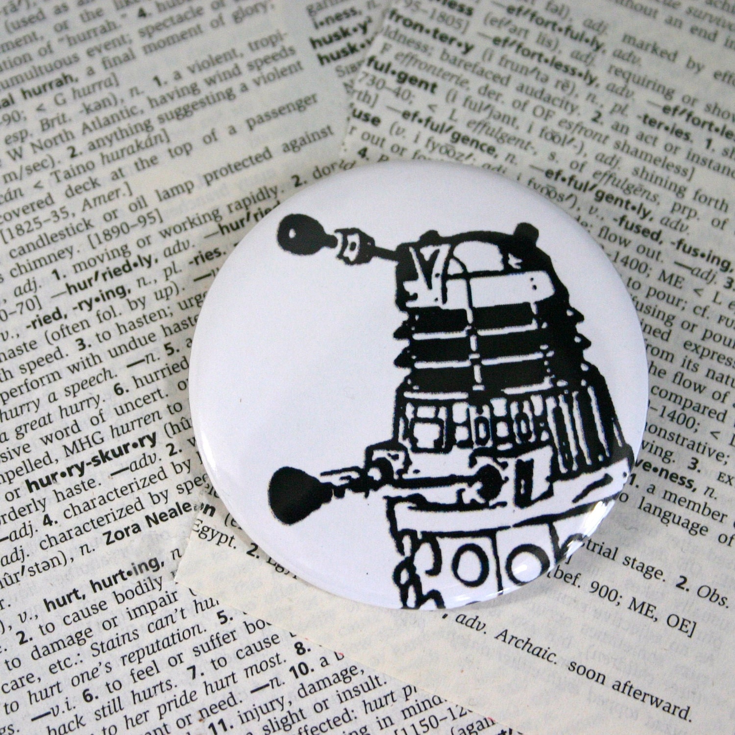 Dalek image Dr Who Themed Pinback button