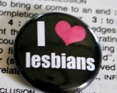 MINI I heart lesbians Pinback Button