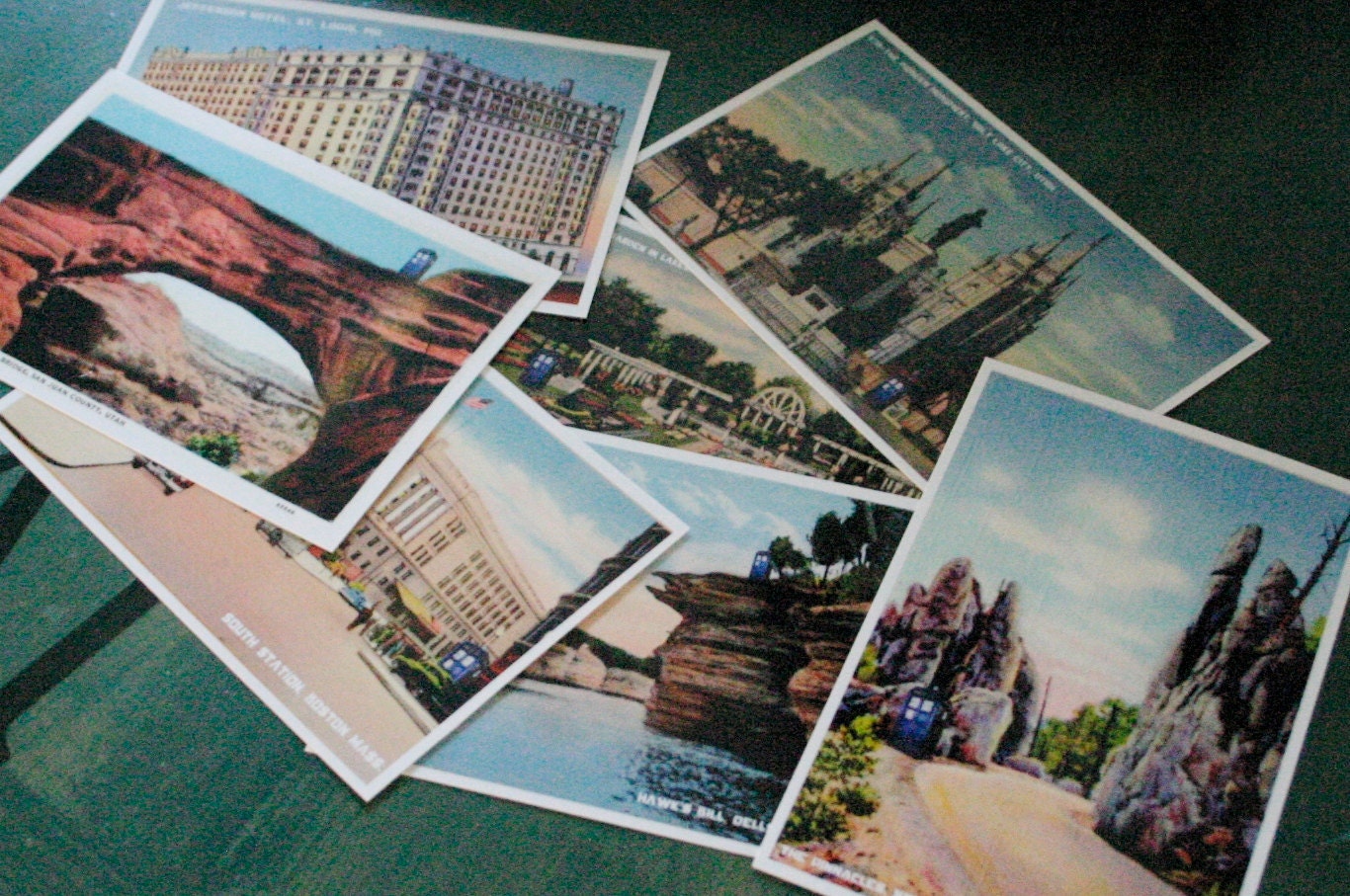 Set of 7 Postcards from the Dr. - Dr Who themed