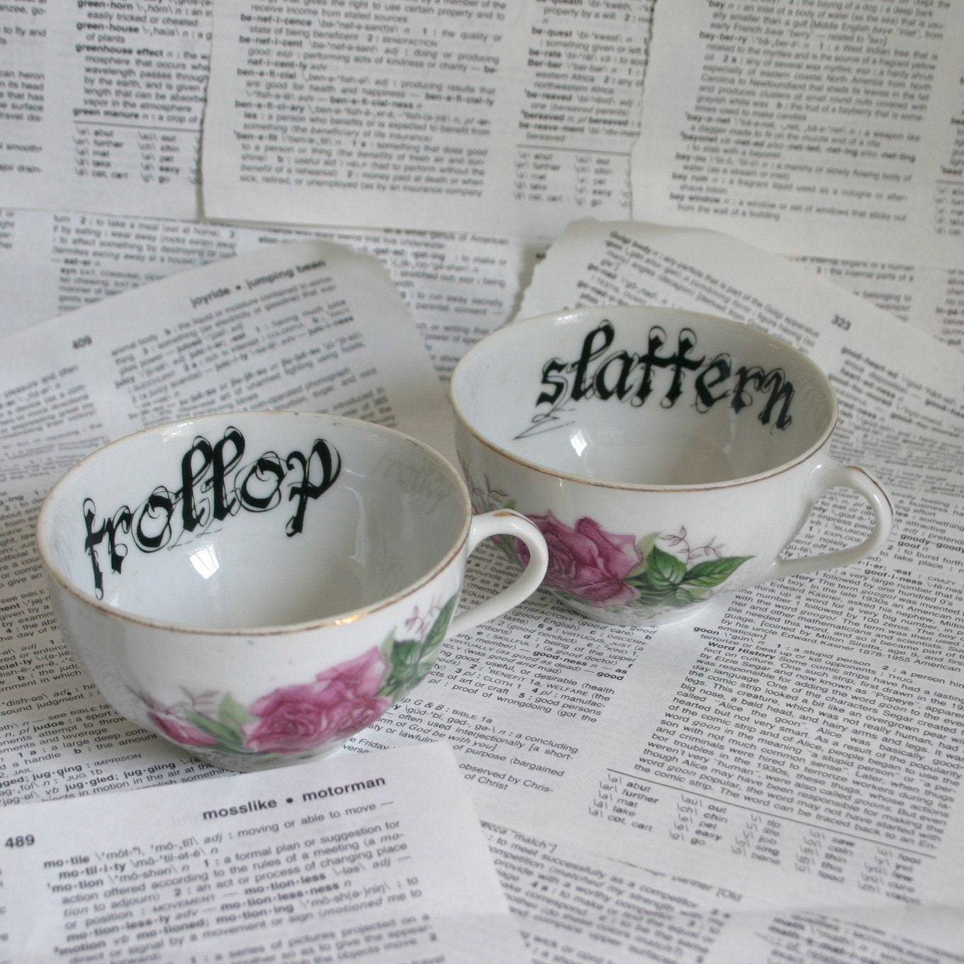 Misogynistic curse words Red Rose Teacup Set