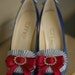 Swalcliffe Marie Antoinette Navy and Pink Pumps