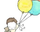Nursery Art -- Pretty handsome Flyboy dark haired 8x10 -- Art Print