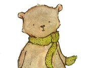 Woodland Art Original Illustration---My Dear Fellow---8x10  archival art print by trafalgarssquare