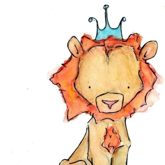 Royal Lion  8x10 Children Art Print