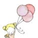 Nursery Art Print for Baby and Chidlren Lacy Flygirl in Strawberry and Cocoa blonde 5x7