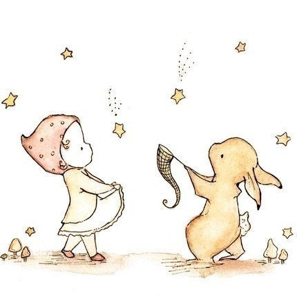 Catch A Falling Star 8X10 Woodland Art Print wishing on a star series