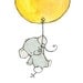 Nursery Art -- Print Flying High Honey Mustard 5X7 -- Art Print