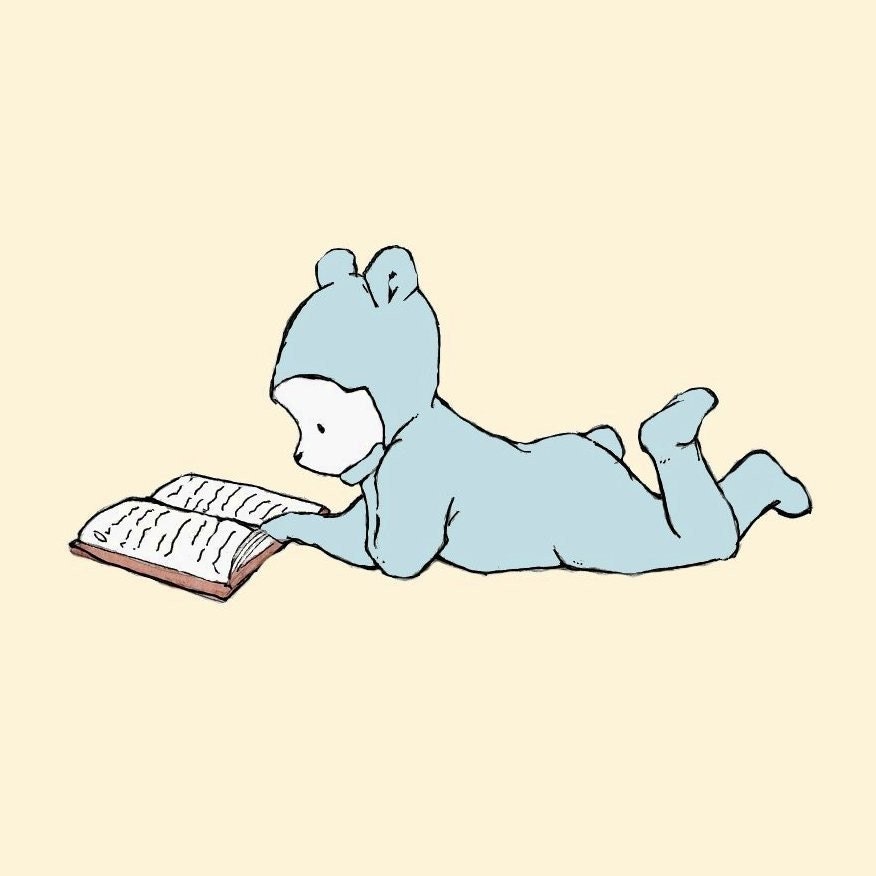 children's wall art room decor -- BookBear-- 5x7 archival art print by trafalgarssquare