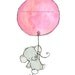 Nursery Art -- Flying High Girlie Pink Balloon 5x7 -- Art Print