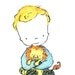 Children's Art Print Lion Boy blond 5x7