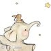 Children's Art Print 5x7 Wish Upon A Star Elephant and Rabbit