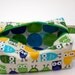 Knitting Project Bag Box Bag - Owls in Green and Blue