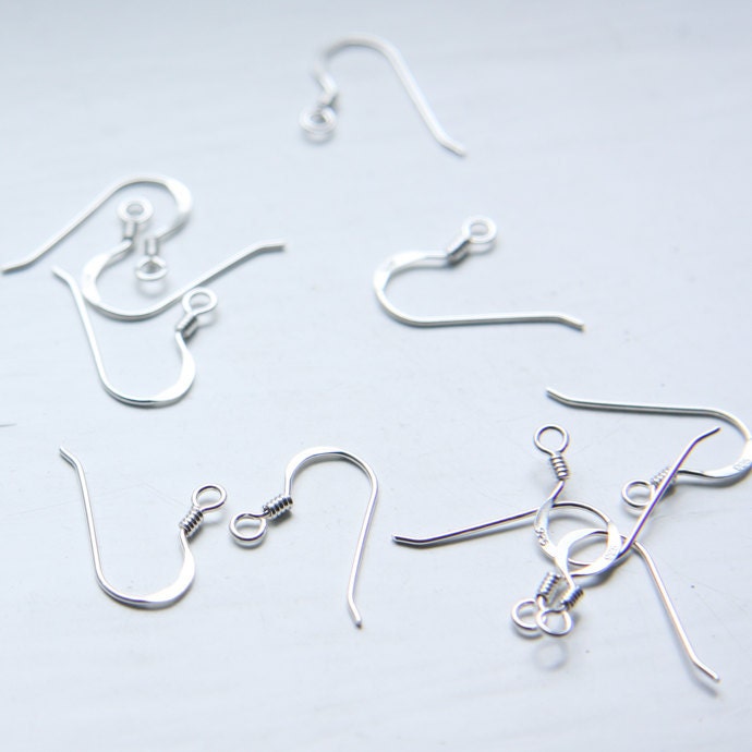 4pcs (2 Pairs) Sterling Silver Earring Hooks-18x14mm