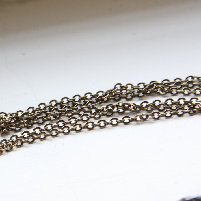 6 Feet Oxidized Brass Chains-Flat Oval 2.7x2.0mm