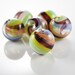 4pcs Hand Blown Hollow Glass Beads-Round Rainbow 25mm