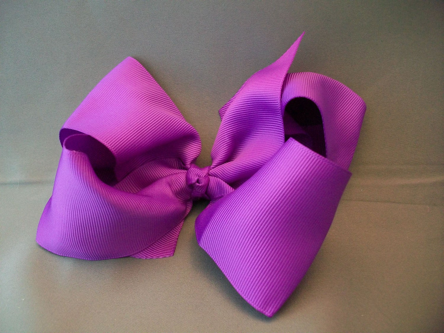 BIG Purple Hairbow with No Slip Grip