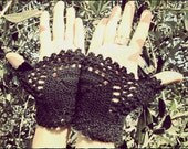 100% cashmere lacy fingerless gloves - made to order