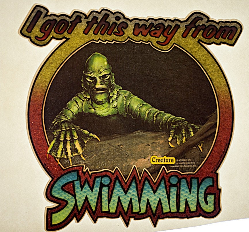 Creature From the Black Lagoon Vintage Horror Movie Iron On Transfer