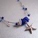 Whimsical Cobalt Blue and White Sea Glass Necklace