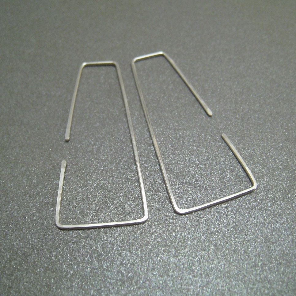 Sterling Silver Hoop Earrings - Flares - Simple Modern Minimal Earrings