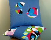 Federal Blue Kaleidoscope Reverse Applique 16 inch Pillow Cover Duo