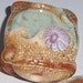 SAND and SURF PURPLE - Set of Lampwork Beads - Beach Tan Sand Ocean Murrini Majestic Glass sra