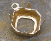 Octagon Rhinestone Pronged Settings Brass 8mm 1 Ring 1157 - 12 Pcs