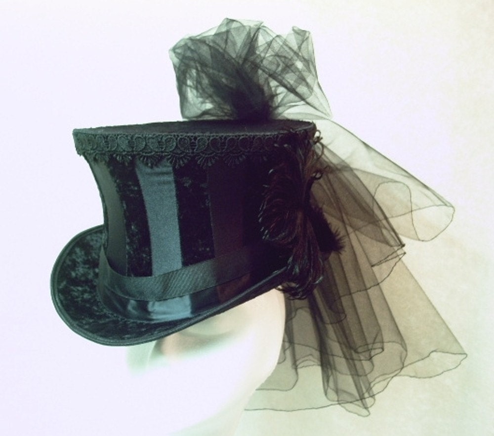 SALE - Dietrich Top Hat - Black on Black