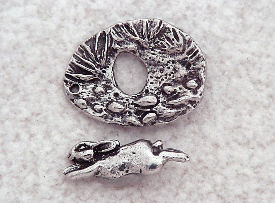 Green Girl Studios Pewter Bunny Toggle Clasp