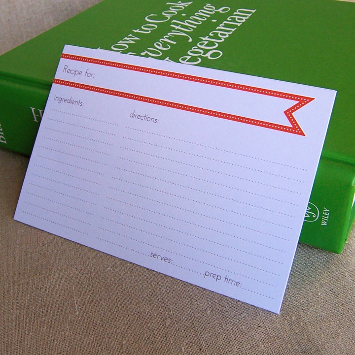Pennant Recipe Cards
