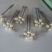 6 wireandice flower hair pins  wedding hair pins