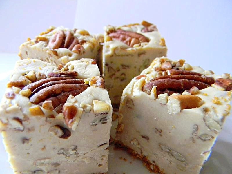 Julie's Fudge - PECAN Pie with Graham Cracker Crust & Pure Vermont Maple Syrup and tons of Pecan Goodness - 6 Pieces (OVER 1/2 pound)