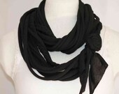 black flower jersey taffy scarf