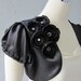Black Satin Bolero Shrug With Flowers and Beads  Made to Order All Sizes Available