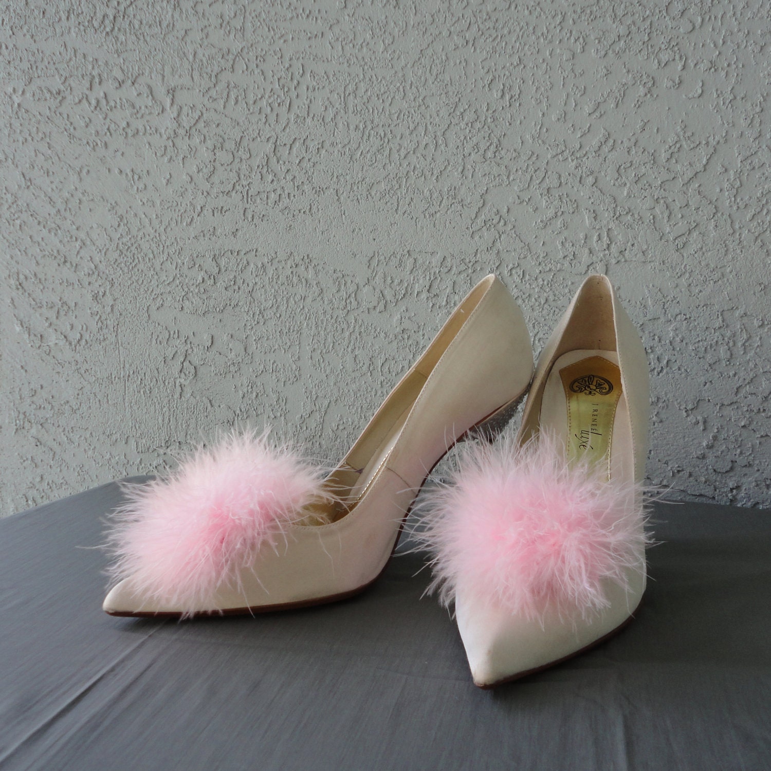 Sweet Valentine Soft Pink Feathered Shoe Clips