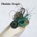 Wedding Bridal Party Peacock Feather Shoe Clips Set Of Two