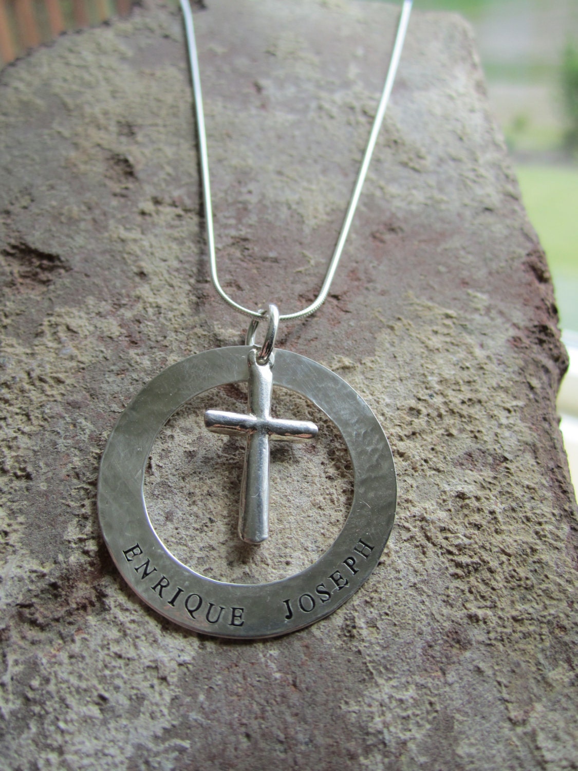 Circle of Faith...Hand Stamped Sterling Necklace