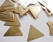 25 raw brass die cut triangle stamping charm thin brass tag 17.5mm each side