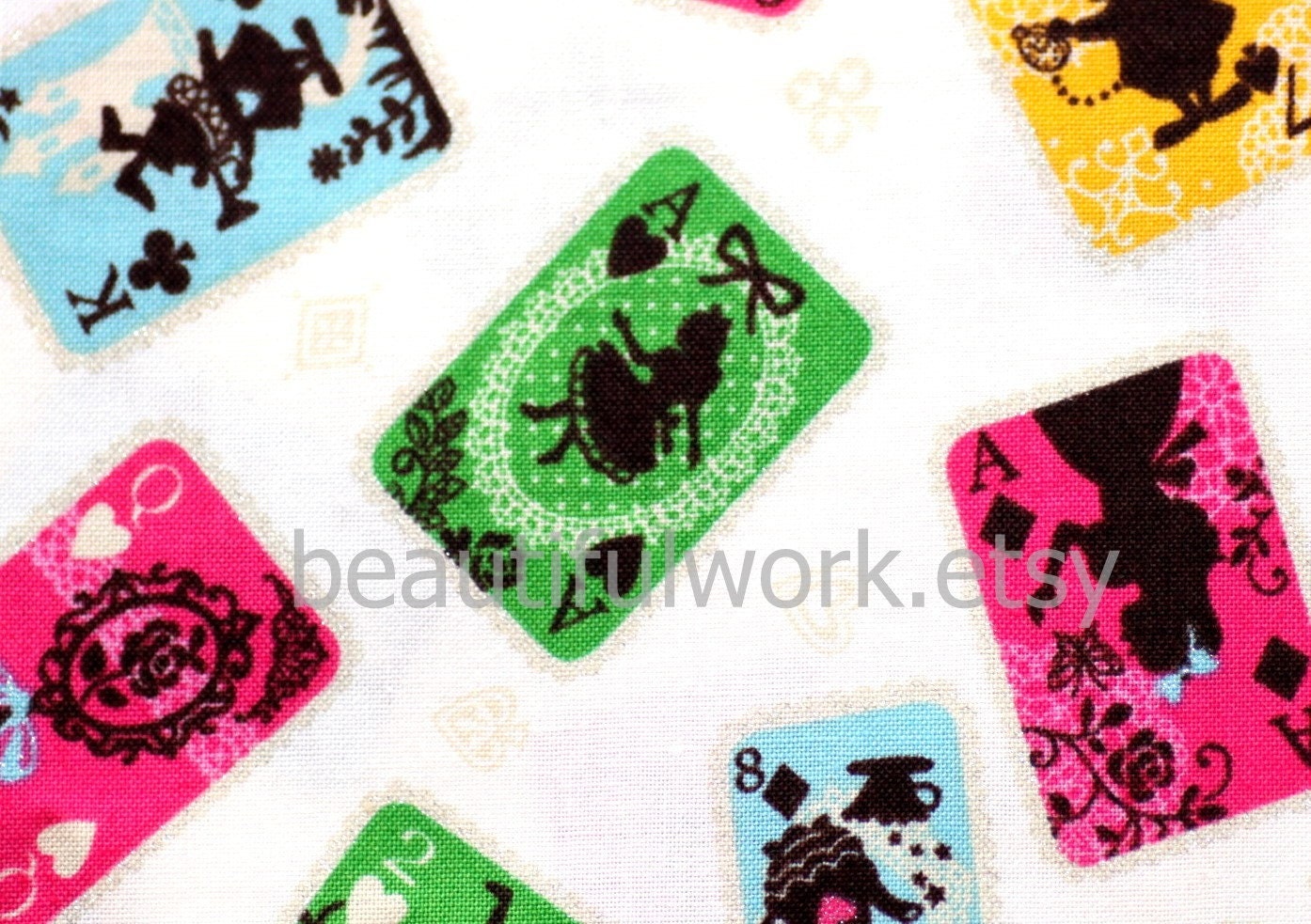Alice in wonderland Fabric Cards Style D3