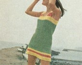 Vintage 1960s Hippie Beach Shift Crochet Pattern PDF 6908