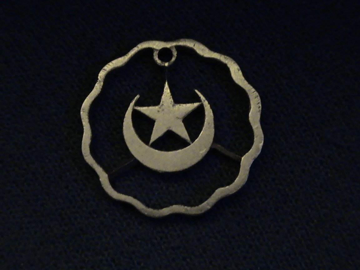 Turkey - cut coin pendant - w/ Cresent Moon and Star - 1941